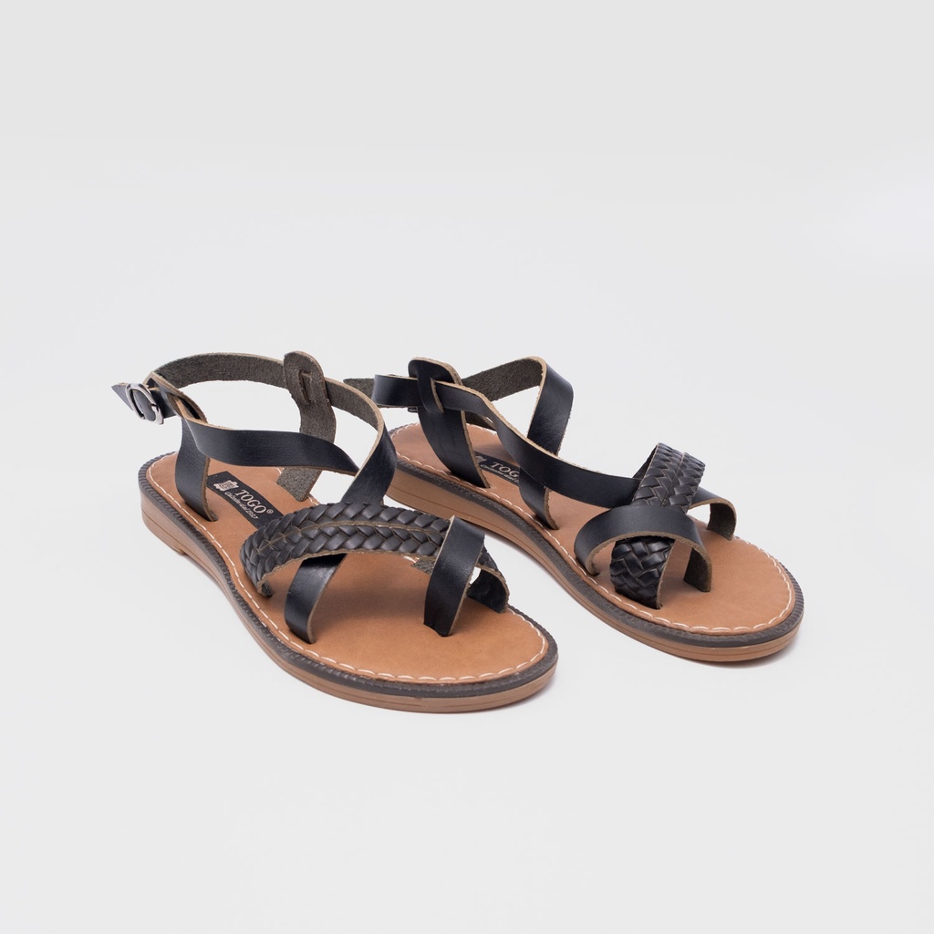 Kadın Örgü Detaylı Düz Sandalet [060128]