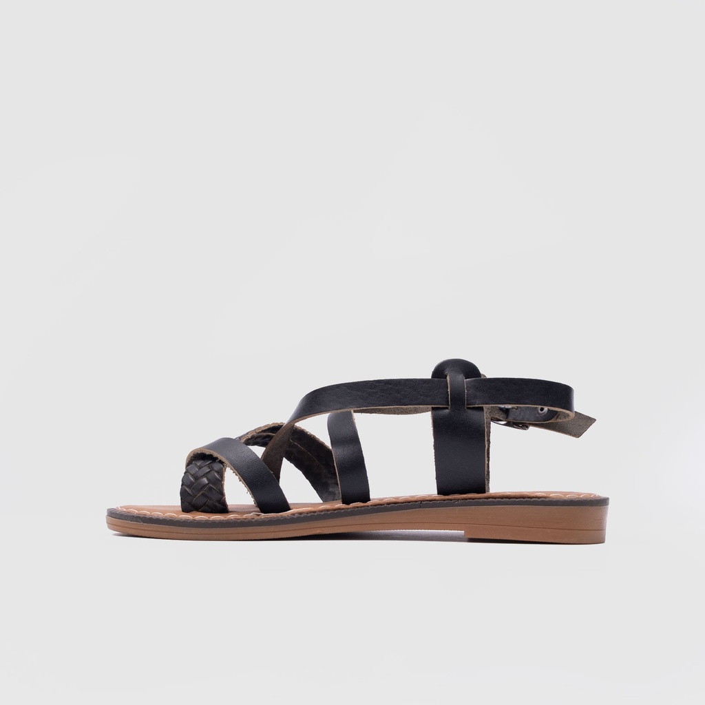 Kadın Örgü Detaylı Düz Sandalet [060128]